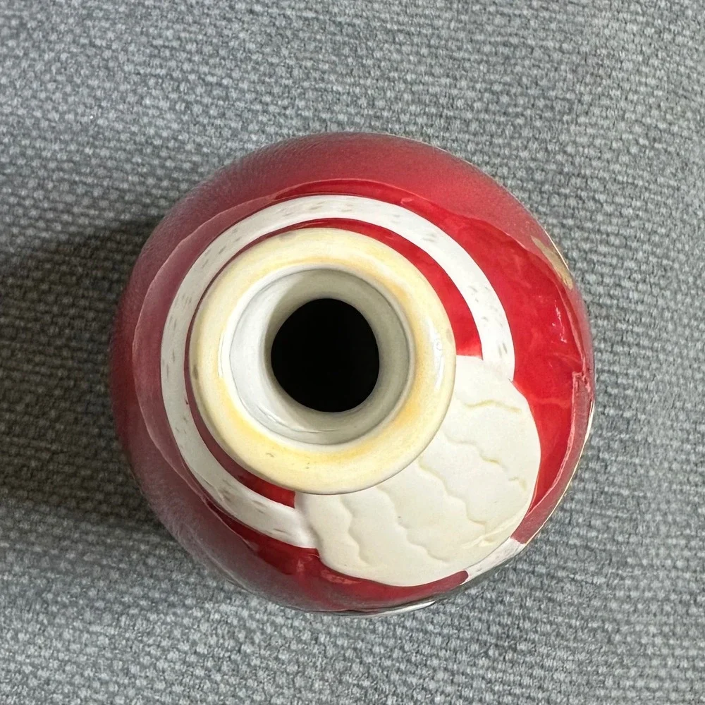 VTG Debbie Mumm Boston Warehouse Santa Claus Christmas Ceramic Vase Bottle 2003